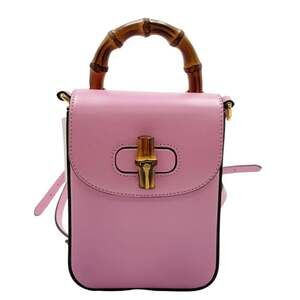 GUCCI Pink Bamboo Shoulder Bag